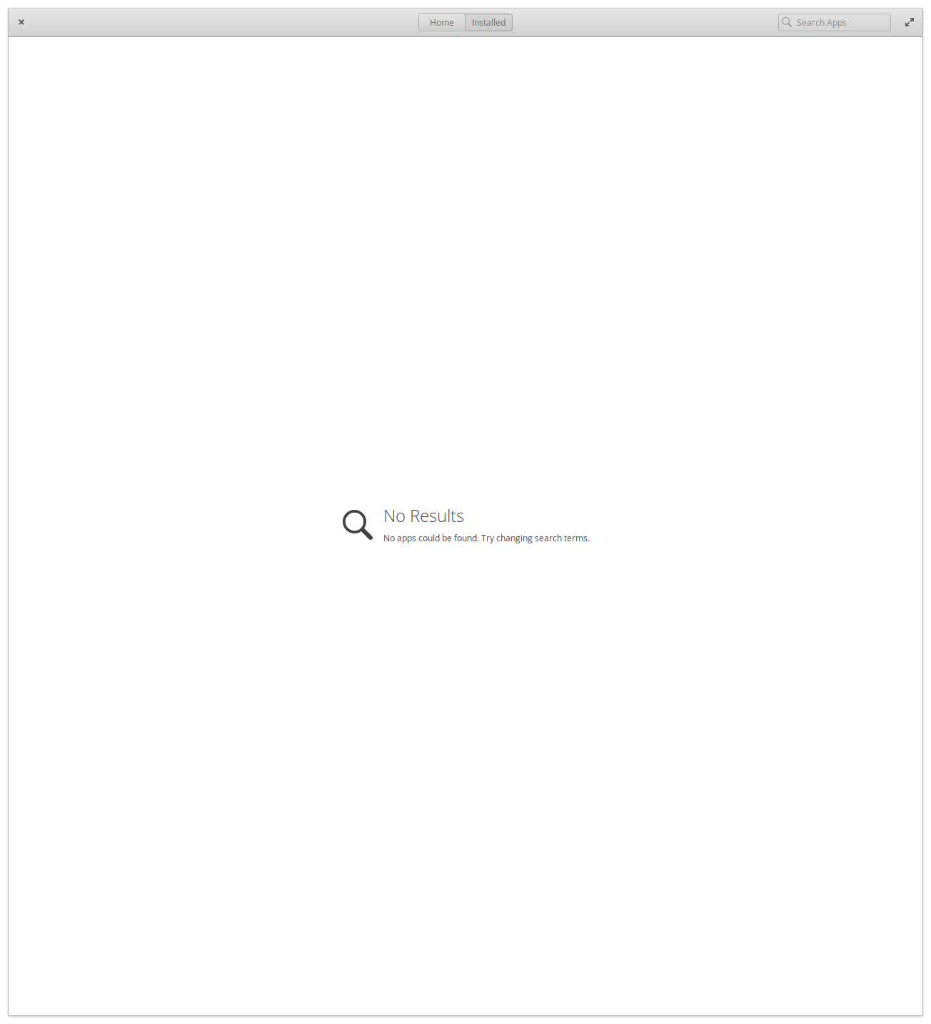 Empty App Store install list screenshot
